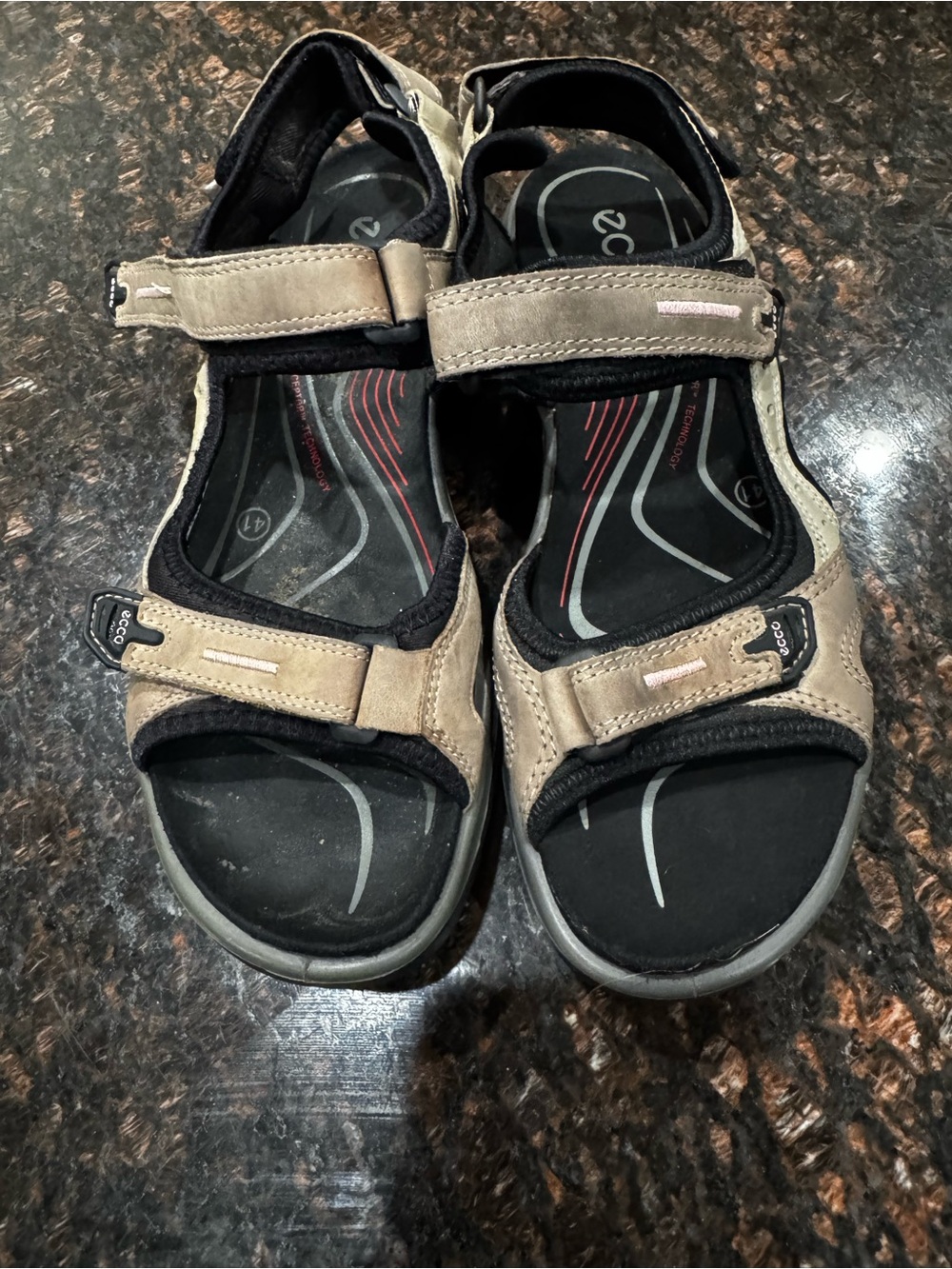 ECCO Women’s Yucatán Tan Adjustable Sport Sandals EU 41 US 10-10.5